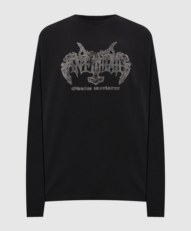 Vetements Черный лонгслив с принтом логотипа MH27LS202B