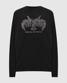 Vetements Чорний лонгслів з принтом логотипа MH27LS202B