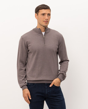 Cashmere&Whiskey Коричневий джемпер з вовни, шовку та кашеміру 477
