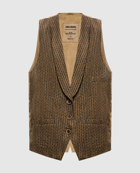 UMA WANG Коричневий жилет Jill UW6053