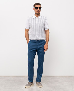 Stefano Ricci Синие брюки с льном M1T610005BLCTL1U