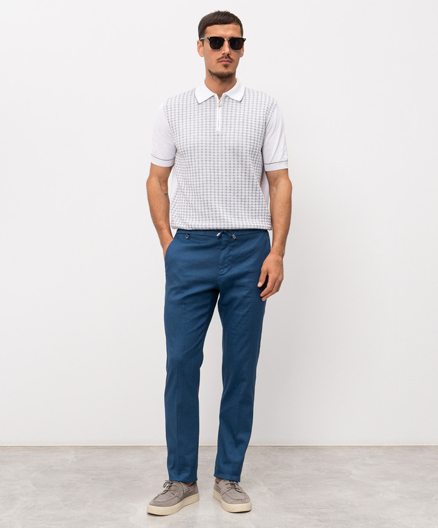 Stefano Ricci Синие брюки с льном M1T610005BLCTL1U изображение 2