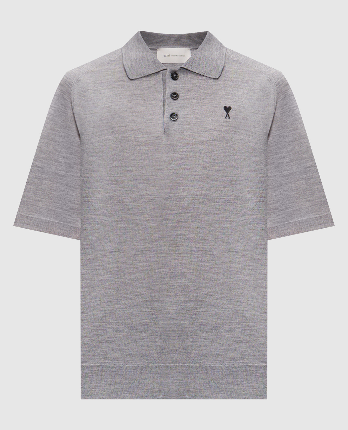 Серое поло из шерсти