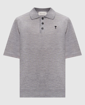 Ami Paris Серое поло из шерсти HPL438KN0039