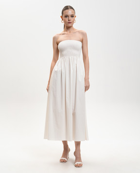 Faithfull Біла сукня міді Jamie FFC19WHT