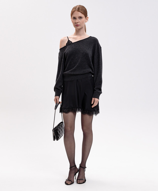 Alexander Wang Черное платье из шелка двойной конструкции 1KC4266102 изображение 2