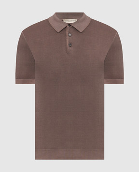 Cashmere&Whiskey Коричневое поло из хлопка M54268052