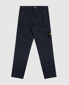 Stone Island Дитячі сині штани з патчем логотипа L2S163100002S010414