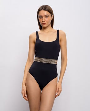 Twinset Черный купальник с пайетками 261LBMG00