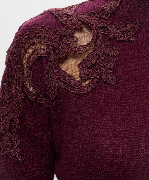 Ermanno Scervino Бордовий гольф з кашеміру D495M317APPYU зображення 5