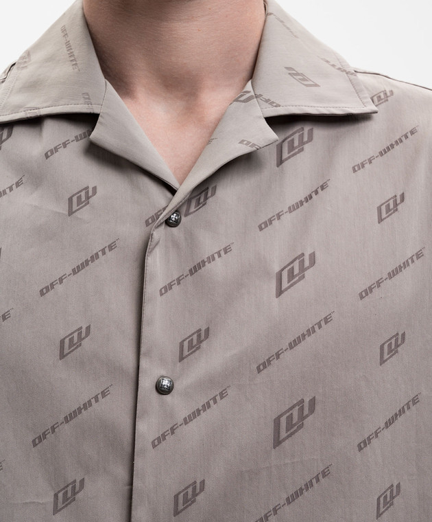 Off-White Сіра сорочка у візерунок 44XGG01FS26F008 зображення 5