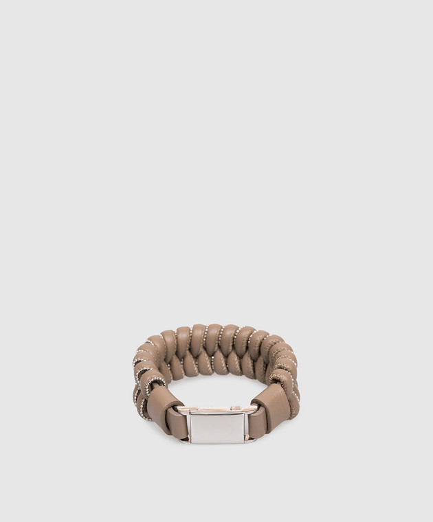 Peserico Коричневий шкіряний браслет з ланцюжком моніль E35519C0CC818 зображення 3