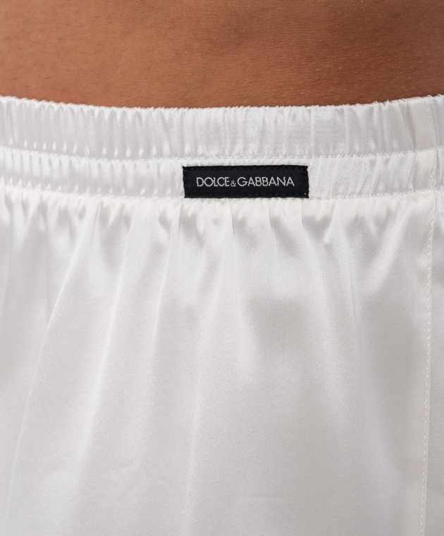 Dolce&Gabbana Трусы-боксеры из шелка цвета айвори M3A12TON0EC изображение 4