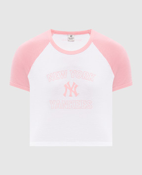 Sporty & Rich Белая укороченная футболка Yankees Arch Baby TO1391718694WH099