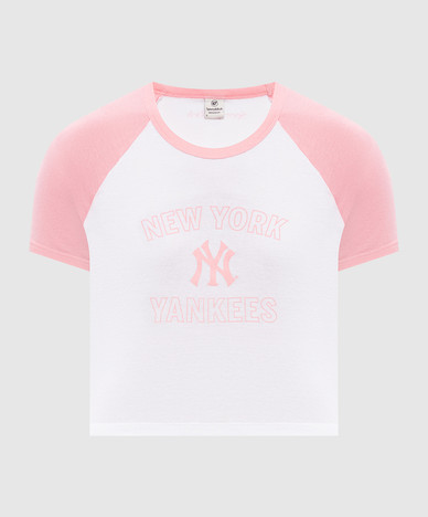 Белая укороченная футболка Yankees Arch Baby
