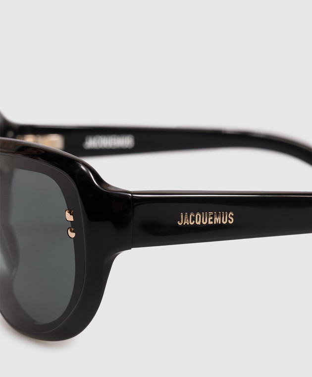 Jacquemus Чорні сонцезахисні окуляри Havana JAC225C1SUN зображення 4