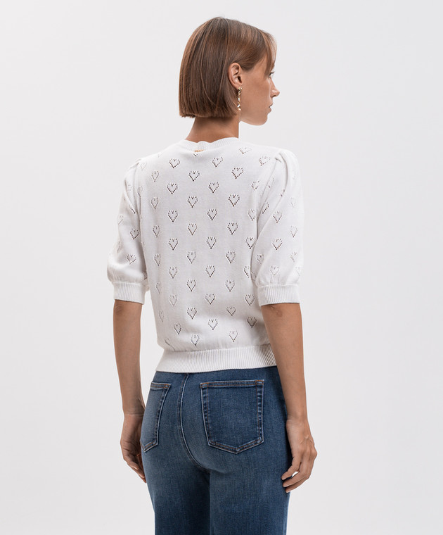 Twinset Белый топ с кашемиром 262TP3020 изображение 4