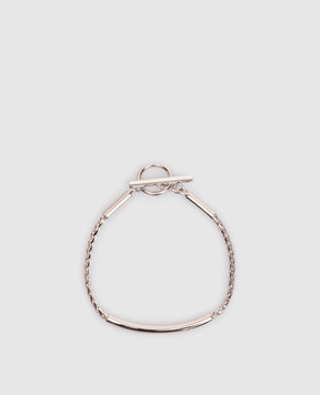 Saint Laurent Серебристый браслет с гравировкой логотипа 779023Y1500