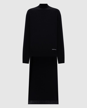 Alexander Wang Черный ассиметричный свитер с шерстью 1KC4261020