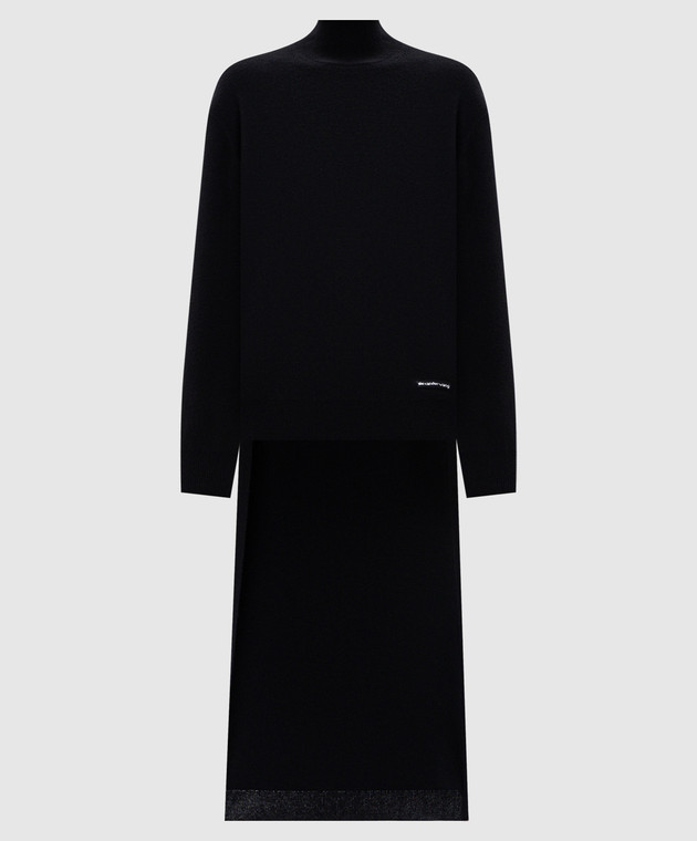 Alexander Wang Черный ассиметричный свитер с шерстью 1KC4261020