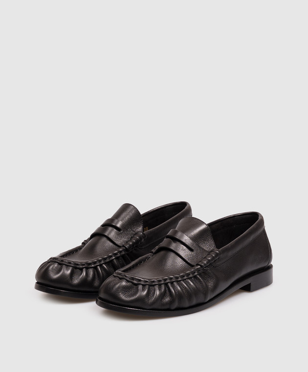 Saint Laurent Черные кожаные лоферы 81890825VAA изображение 2