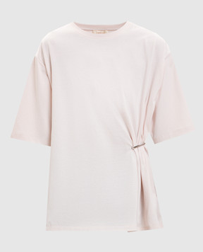 Twinset Розовая футболка с драпировкой 261TE2100