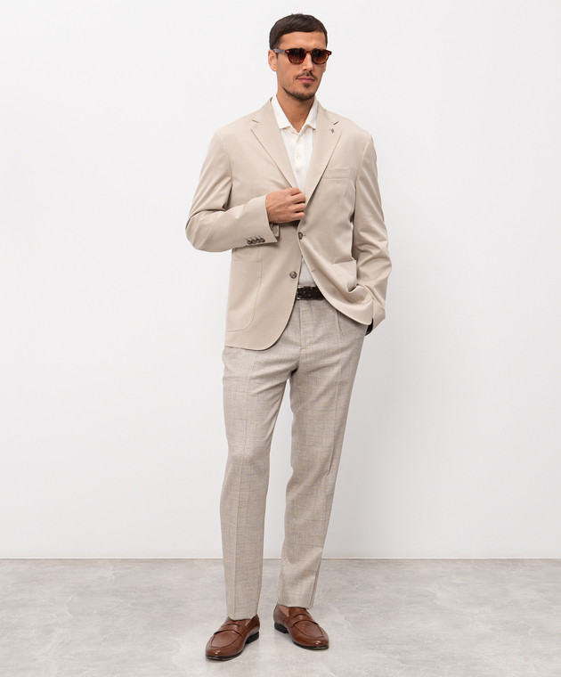 Peserico Бежеві штани з вовни у віндзорську клітинку R5422302721 зображення 2