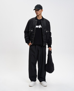 Off-White Чорна футболка з принтом логотипа 44MAA120F5J00K