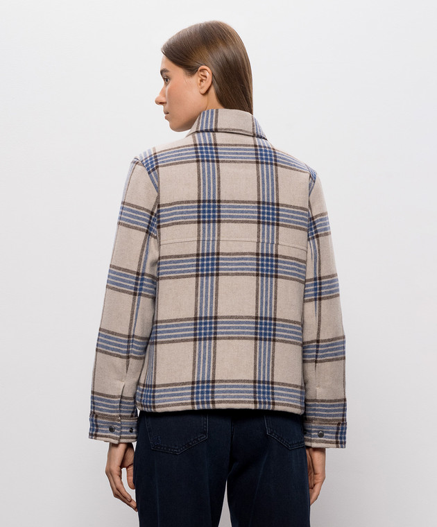 Woolrich Бежевая пуховая куртка в клетку CFWWOS2028FRUT3046 изображение 4