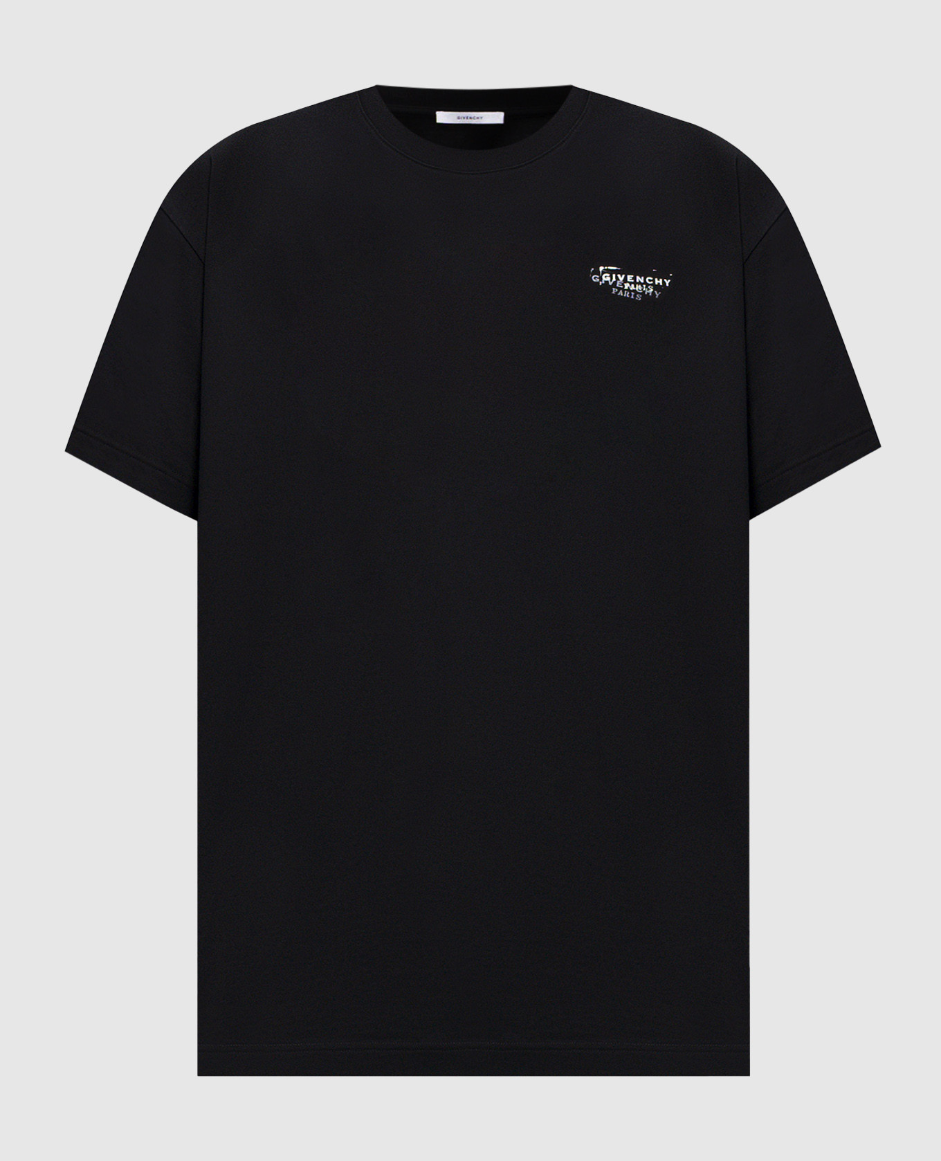 Черная футболка с принтом логотипа