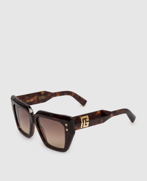 Balmain Коричневі сонцезахисні окуляри B-Famе із золотом 18 карат BPS193B54