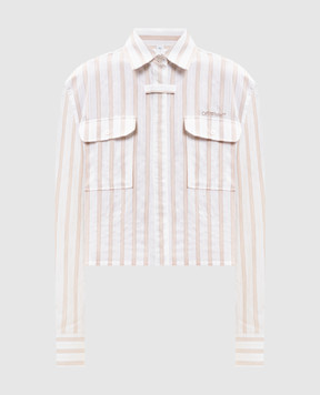 Off-White Біла укорочена сорочка в смужку 2GE02OS26FAB001