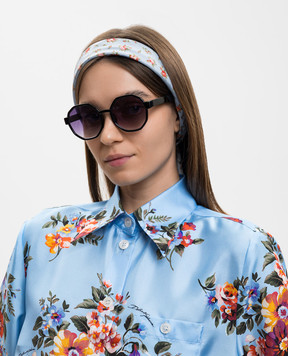 Dolce&Gabbana Голубой платок из шелка в принт FS329AGDDLO