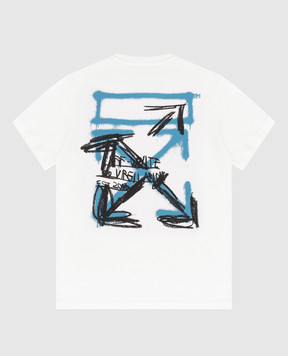 Off-White Дитяча біла футболка з принтом Arrow Spray 44BAA002S26J00E