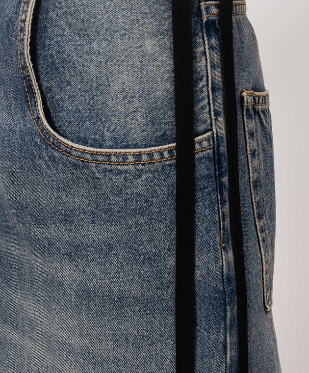 Ann Demeulemeester Синие джинсы Michael с эффектом потертости B0010308FA769 изображение 5