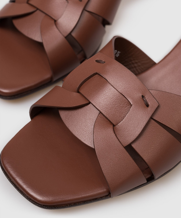 Doucal's Коричневые кожаные мюли DD8882EDITUF073 изображение 5