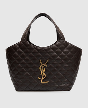 Saint Laurent Коричнева шкіряна сумка-тоут ICARE 871494AAANG