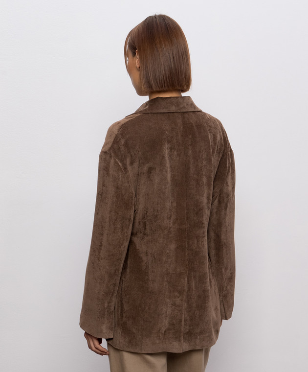 Brunello Cucinelli Коричневый вельветовый жакет MG5477406P изображение 4
