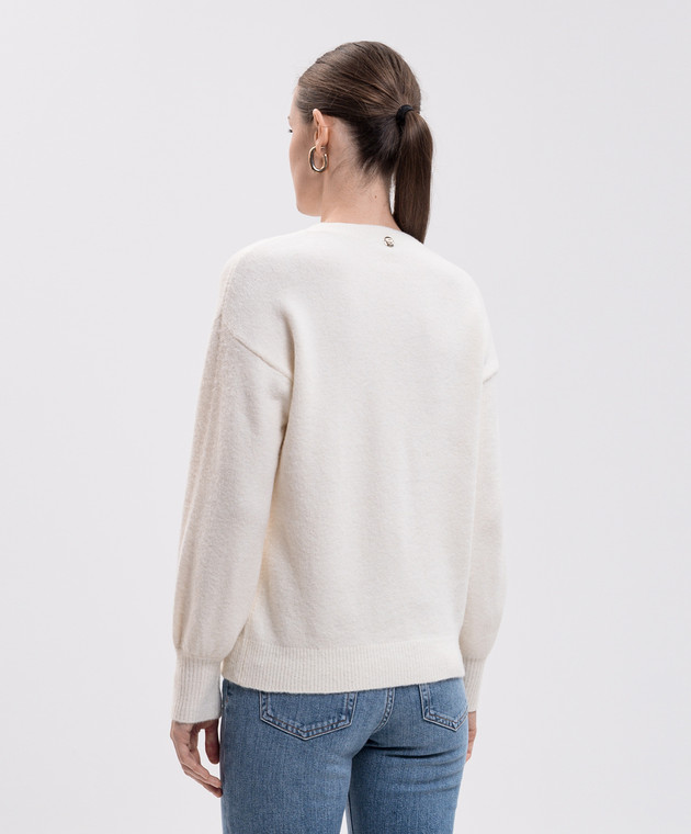 Twinset Свитер цвета айвори с аппликацией 262AT3070 изображение 4