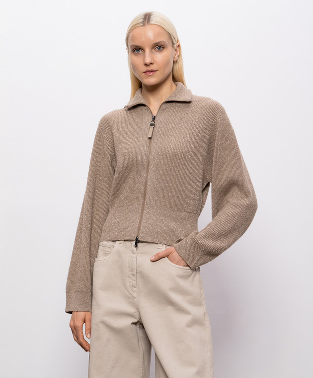 Brunello Cucinelli Коричневый кардиган с кашемиром M1E224716P изображение 3