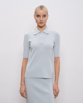 Jil Sander Голубое поло из шерсти J02GL0115J14830