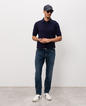 Dolce&Gabbana Сині джинси слім з нашивкою логотипа GY07CDG8OL4