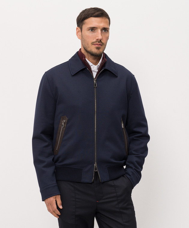 ISAIA Синя куртка з вовни SX732494370 зображення 3