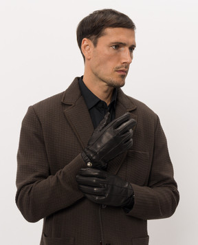 Dolce&Gabbana Черные кожаные перчатки BG0189A0844