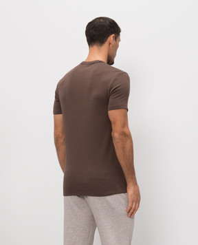 Tom Ford Коричневая футболка с нашивкой логотипа T4M081040