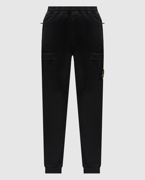 Stone Island Чорні джогери з патчем логотипа K2S153100033S00L1