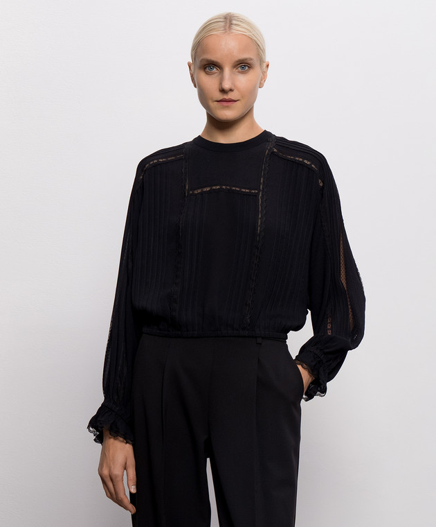 Twinset Черная блуза из кружева 262TP2346 изображение 3