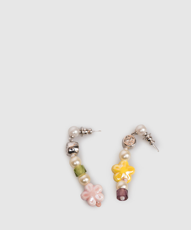Off-White Белые серьги с брендовыми бусинами OWOD2A9S26MET001 изображение 3