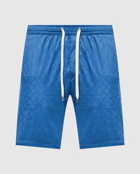 Stefano Ricci Сині шорти для плавання у візерунок M6B6200010IT3100