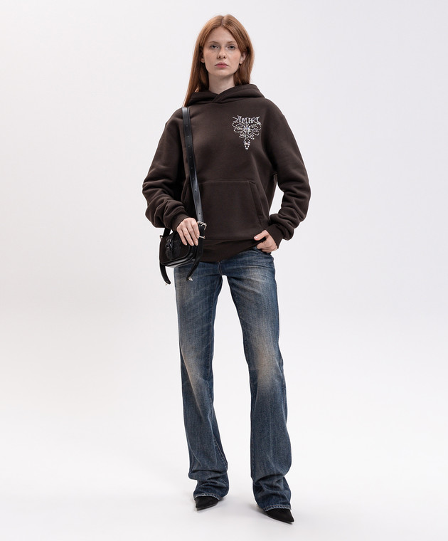AMIRI Коричневе худі з кристалами AM426JR013 зображення 2